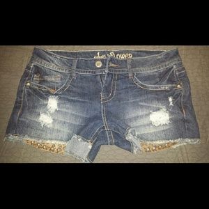 Cute leopard/denim nwot shorts