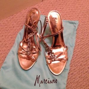 4" rose gold jeweled heels