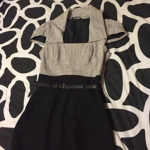 Black and tweed jacket Black Halo dress