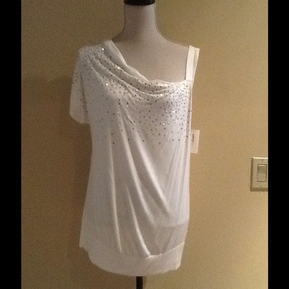 Cream Sparkle Top