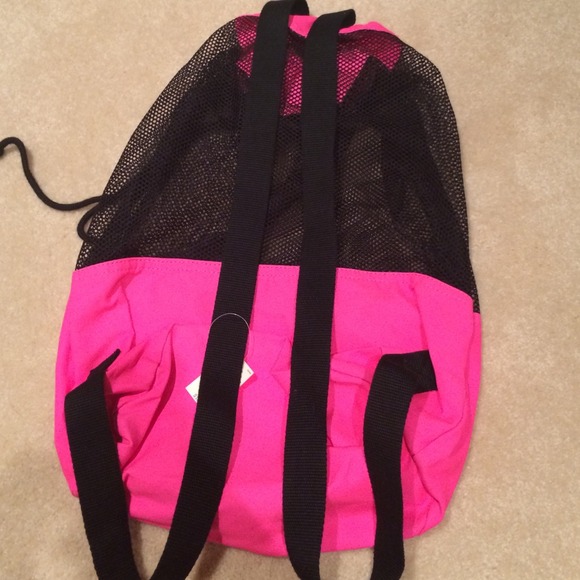 🚫SOLD🚫Pink Nation Drawstring Mesh Backpack - Picture 3 of 3