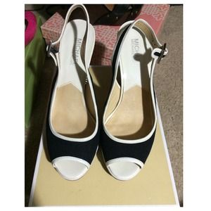 Michael Kors- Sofia Sling Canvas heel