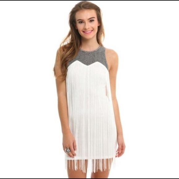 Black/Silver Falling Fringe Dress - Picture 2 of 3