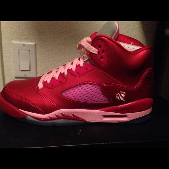 Nike Girls Air Jordan 5 V Retro Valentine's Day - Picture 1 of 3