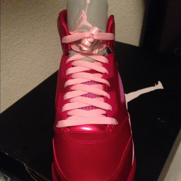 Nike Girls Air Jordan 5 V Retro Valentine's Day - Picture 2 of 3