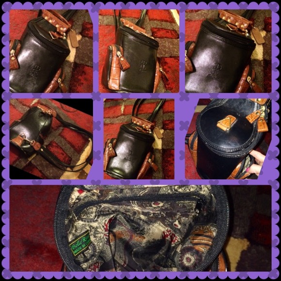 Mini Brown leather barrel book sack