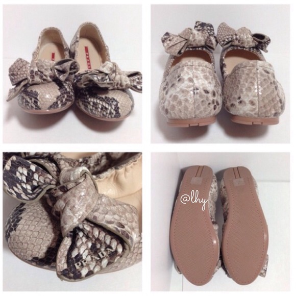 PRADA SPORT BOW FLATS - SNAKEPRINT - IT38 - Picture 4 of 4