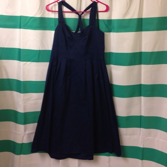Navy Blue empire waist dress - Size 12