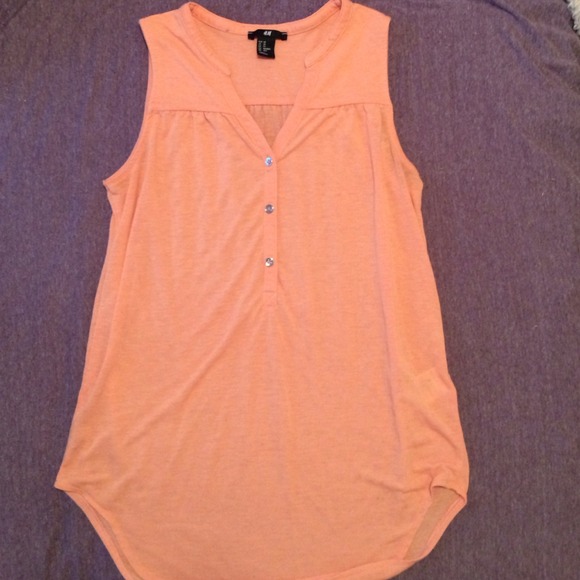 Peach Henley shirt dress