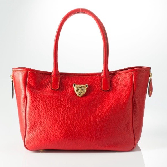 Rusi red leather tote