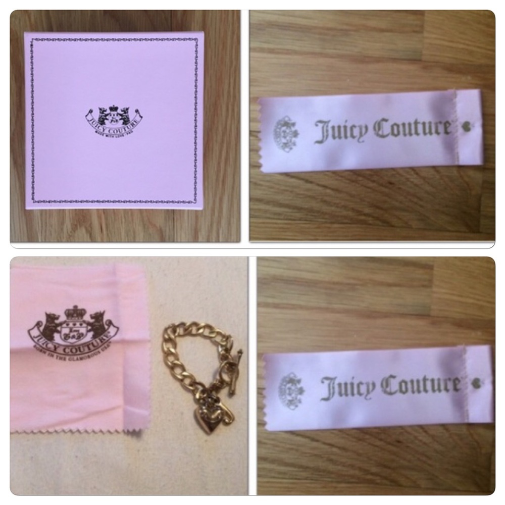Juicy couture bracelet,box,cleaning cloth&2ribbons