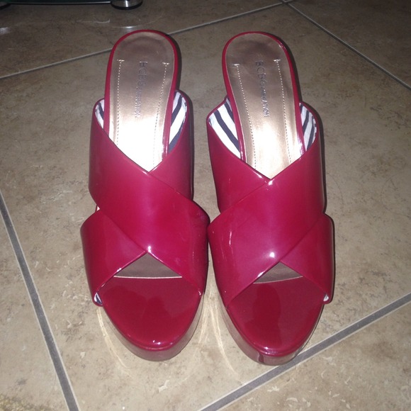 Red BCBG wedges