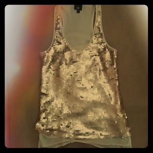 Sexy metallic tank top