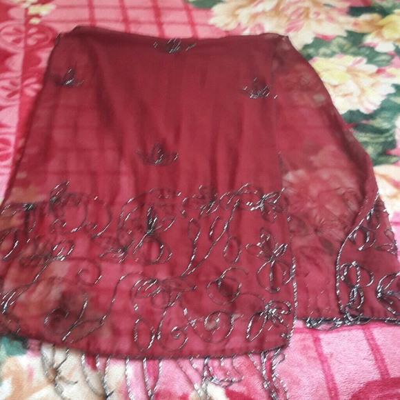 Fancy beaded violet scarf