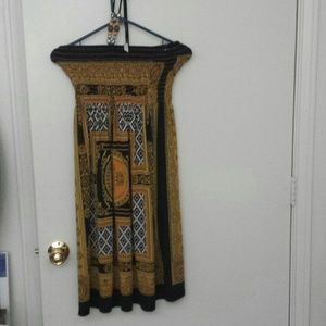 Strapless dress and sleeveless shirt