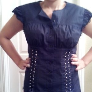 Corset type button up top