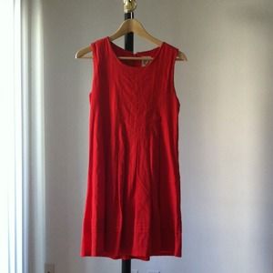 Orange linen dress
