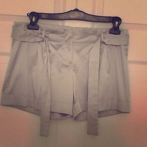 Silver satin dressy shorts