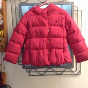 Ralph Lauren Pink Toddler  hooded puffer coat!