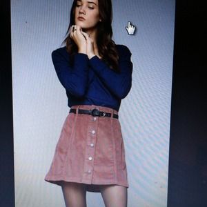 BDG Button-Front Corduroy A-Line Skirt