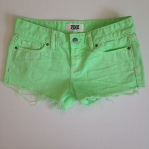 Victoria's Secret new neon green distressed shorts
