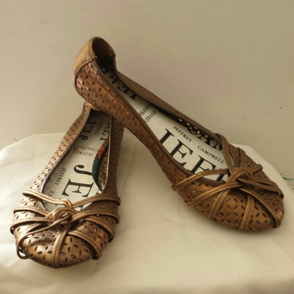 Jeffrey Campbell bronze ballet flats