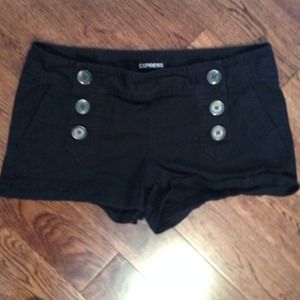 Black button express shorts