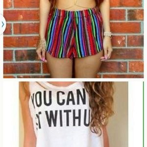 BUNDLE** brandy melville tribal aztec shorts & tan