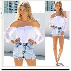 Nastygal inspired off shoulder top in black
