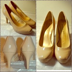 Steven Madden Nude Patent Leather Heels  - Perfect