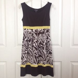 Brown and Yellow Patterned Dress
