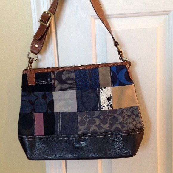 Navy/denim patchwork purse