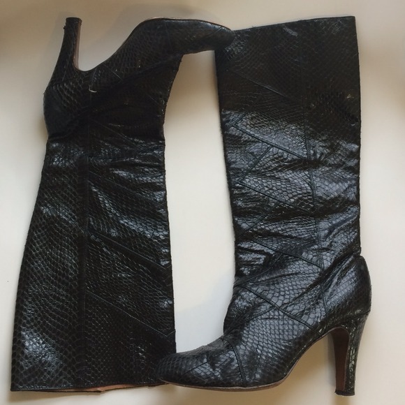 Frye knee high python boots