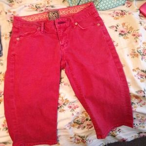 Red Rich & Skinny jean shorts