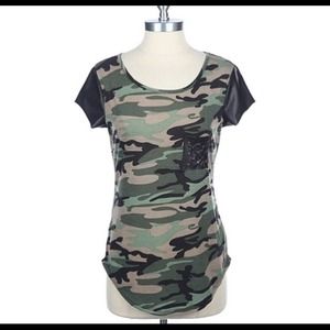 Camo Leatherette Tee