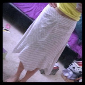 A|X Khaki w/Blue & Silver Pinstrip Boho Skirt sz 4