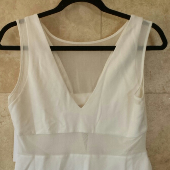White fitted dress with see through panels - Picture 2 of 3