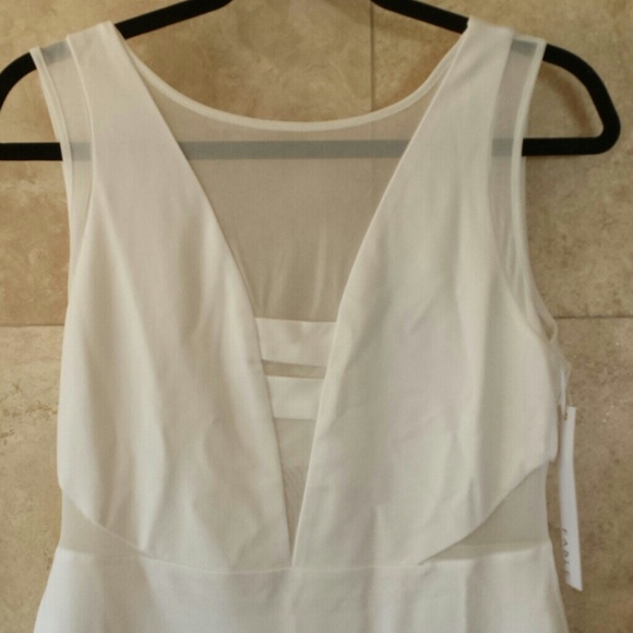 White fitted dress with see through panels - Picture 3 of 3