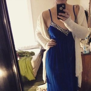 INC Blue Studded Maxi Dress