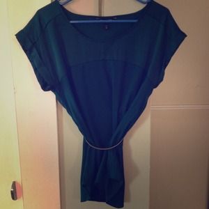 Express Short Sleeve Green Blouse