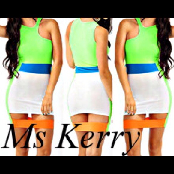 Multi color sexy dress