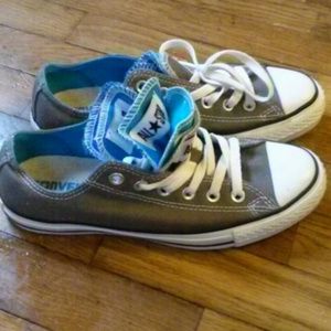 Multi blue colored tongue grey converse