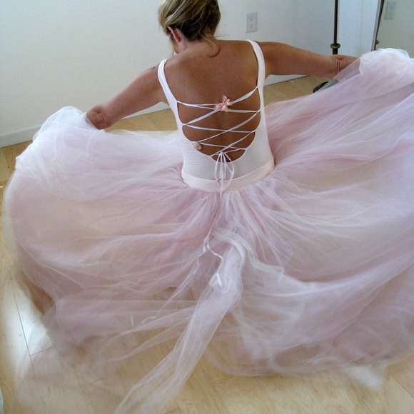 BUNDLED. Designer.  Petal colored tulle skirt. - Picture 3 of 4