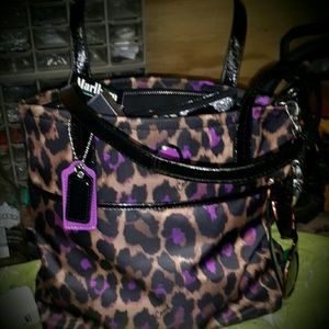 Coach lepoard print purse carried once