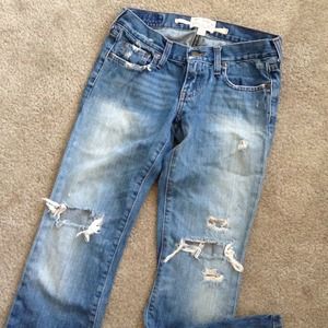 Abercrombie and Fitch distressed ripped denim.