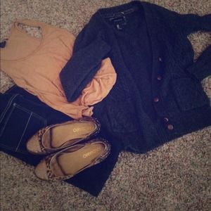 Grey Cable Knit Cardigan