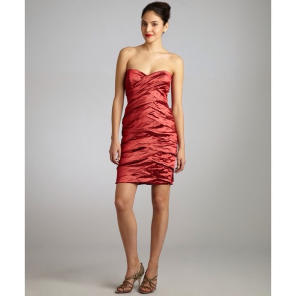 Nicole Miller Techno Metal Strapless Dress NWOT
