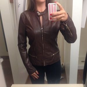 Express size large leather jacket