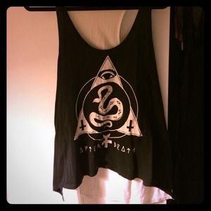 Truly Madly Deeply Two-Tone Graphic Tank Top