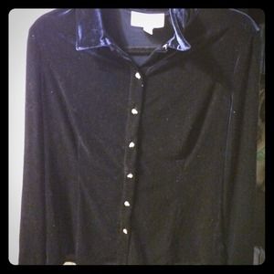 Facehunter blue velvet scull button up